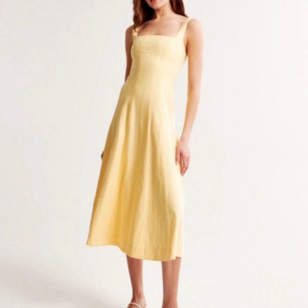 Abercrombie Linen-Blend Midi Dress